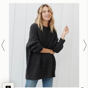 Jenni Kayne Fisherman Cocoon Crewneck Charcoal